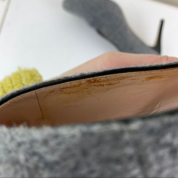 Anthropologie Plenty by Tracy Reese‎ Gray Flannel Heels Sz 6 Stiletto Heel - Picture 14 of 15